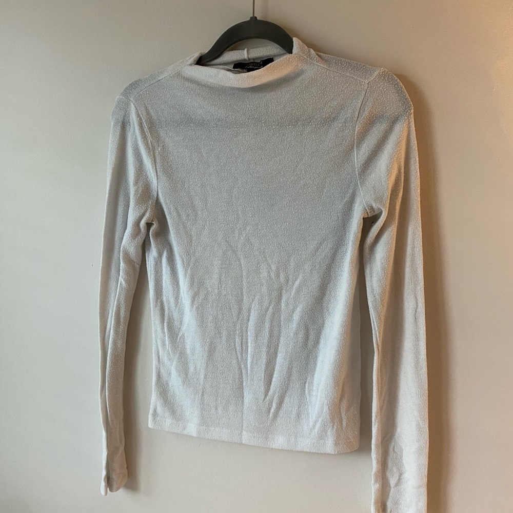 Forever 21 contemporary collection white mock neck long sleeve